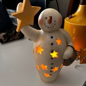 Festive Snowman Holiday Decor with Star Accents